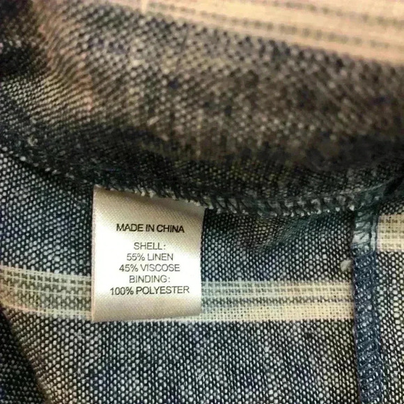 Drew linen blend denim blue and white jacket sz XS NWT - Picture 6 of 9